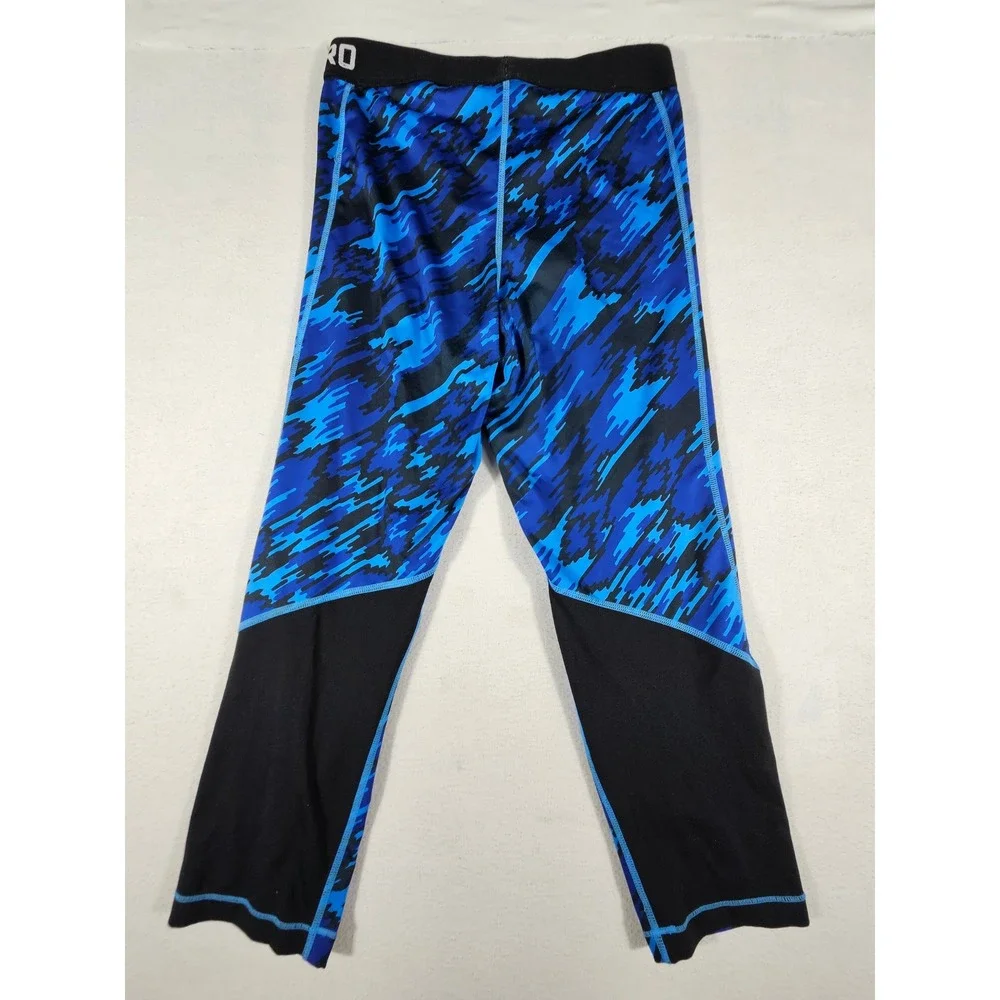 Nike‎ Pro Dri-FIT Womens Blue Camo Crop Leggings Training Tights Size M